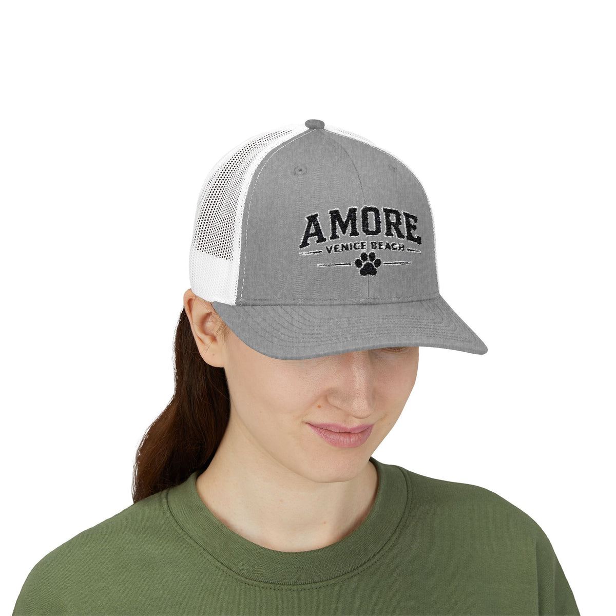 Adult Amore Venice Beach Graphic Trucker Cap | Embroidered Snapback