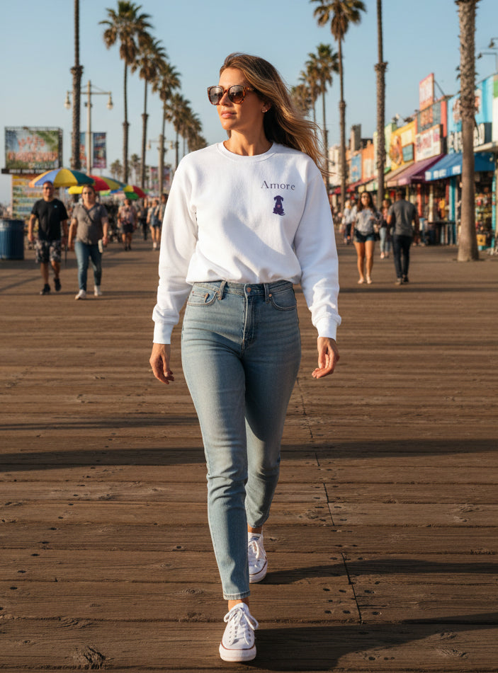 Adult Chase Sunsets Crewneck Sweatshirt Amore Silhouette Graphic