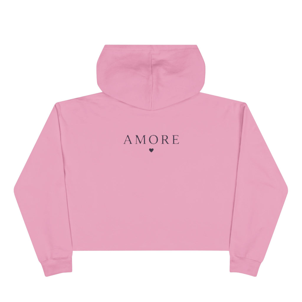 Adult Crop Hoodie Amore Valenti & Co Logo Dog Heart Silhouette