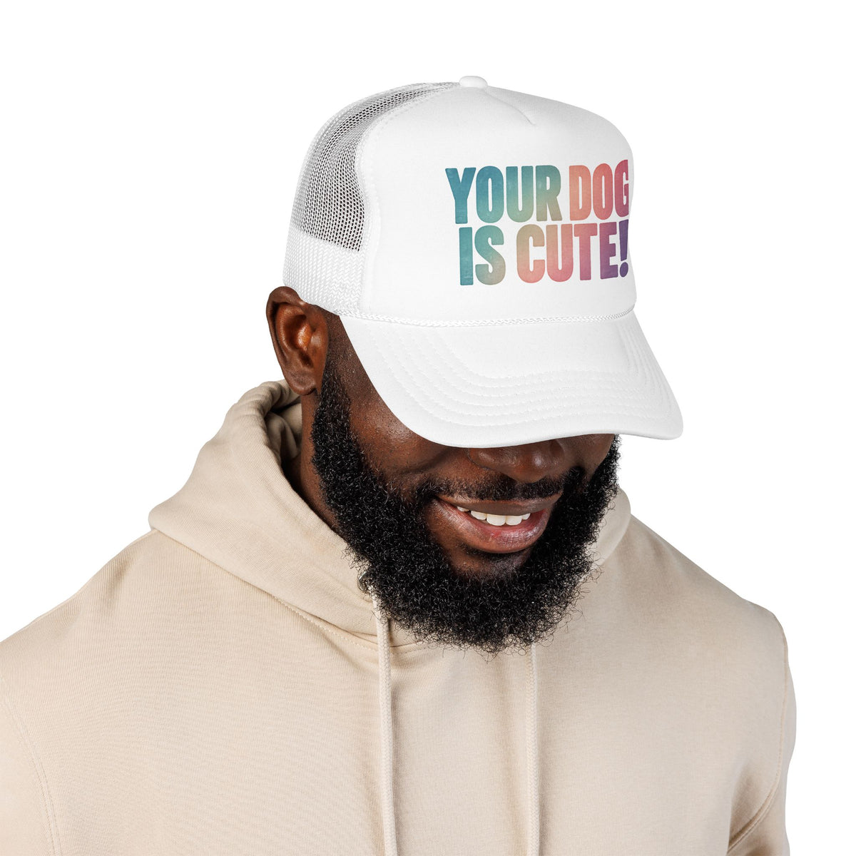 Your Dog Is Cute Trucker Hat – Retro Pastel Pet Lover Foam Cap