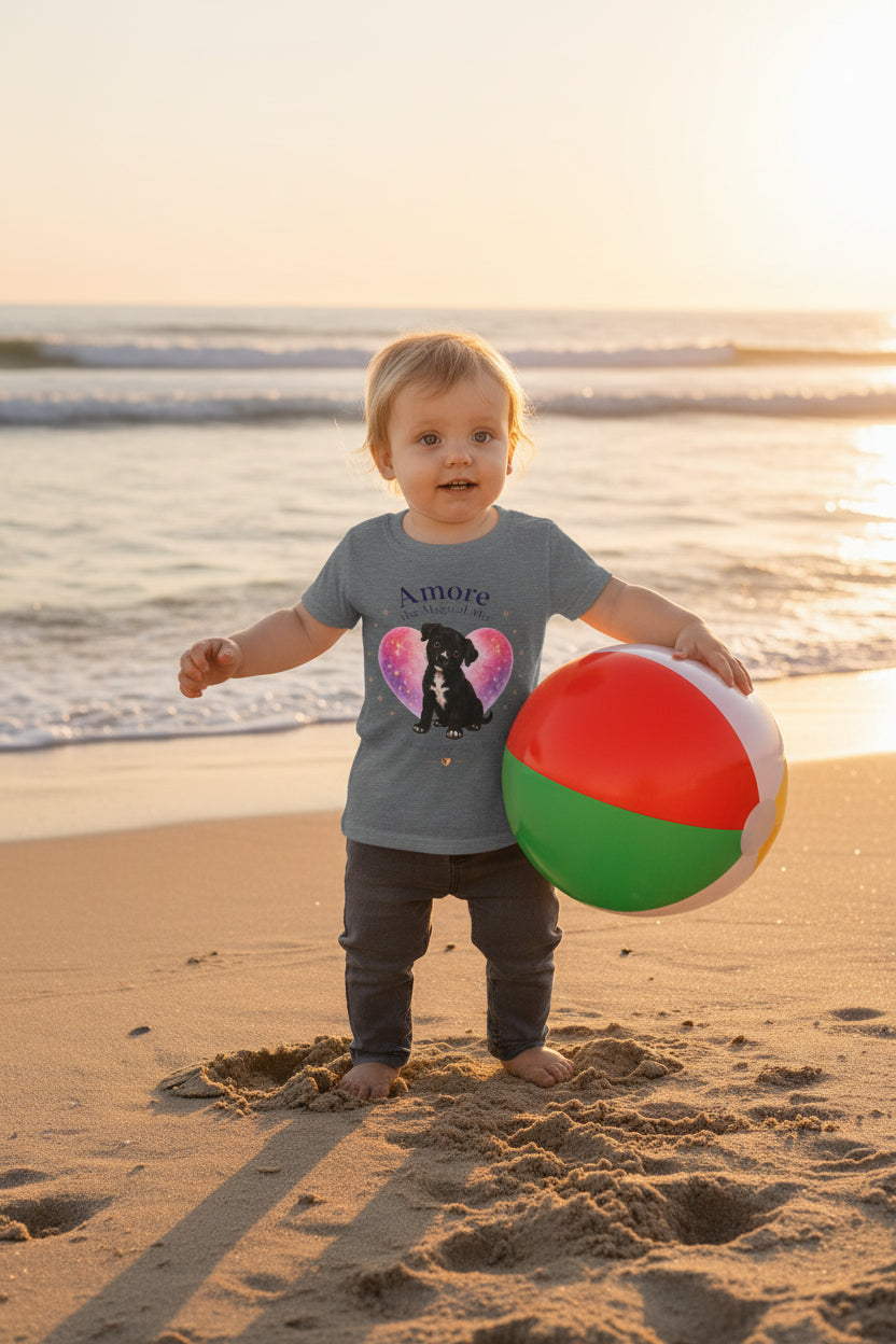 Toddler Amore the Magical Mix T-shirt Heart, Stars & Dog Paw Dreamer Design