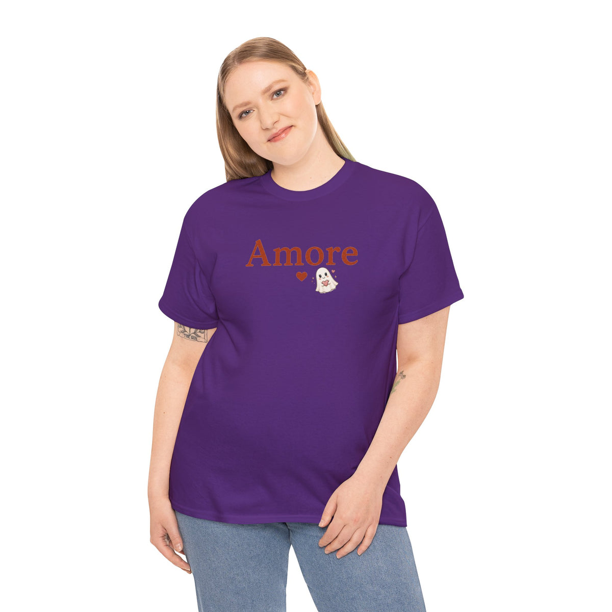 Women's Amore Halloween Icon Palm Trees & Pumpkin Spice Graphic T-Shirt