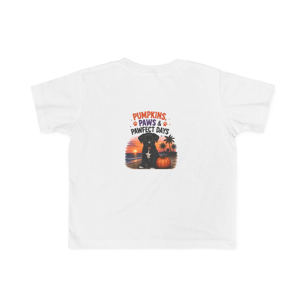 Amore Halloween Pumpkin Beach Sunset Graphic Toddler T-Shirt