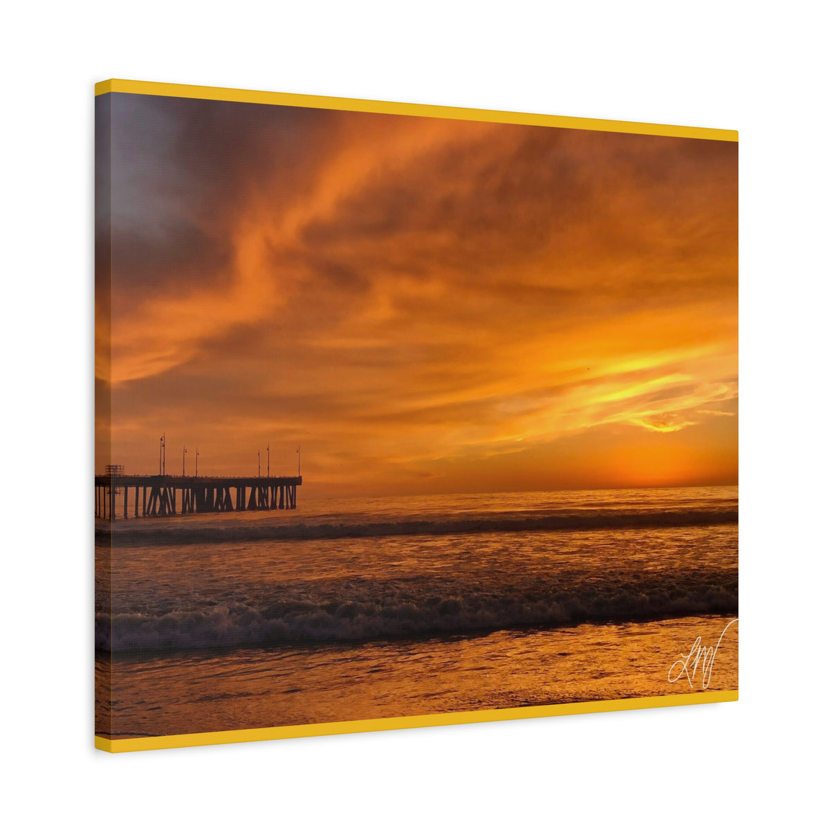 Golden Sunset Venice Beach Canvas Print Wall Art