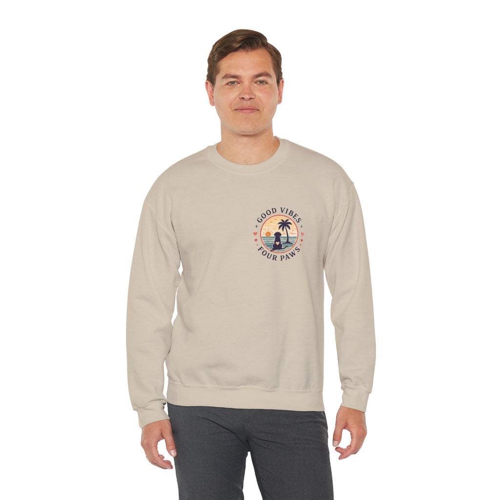 Unisex "Good Vibes" Crewneck Sweatshirt Keep It Simple Retro Camper Van