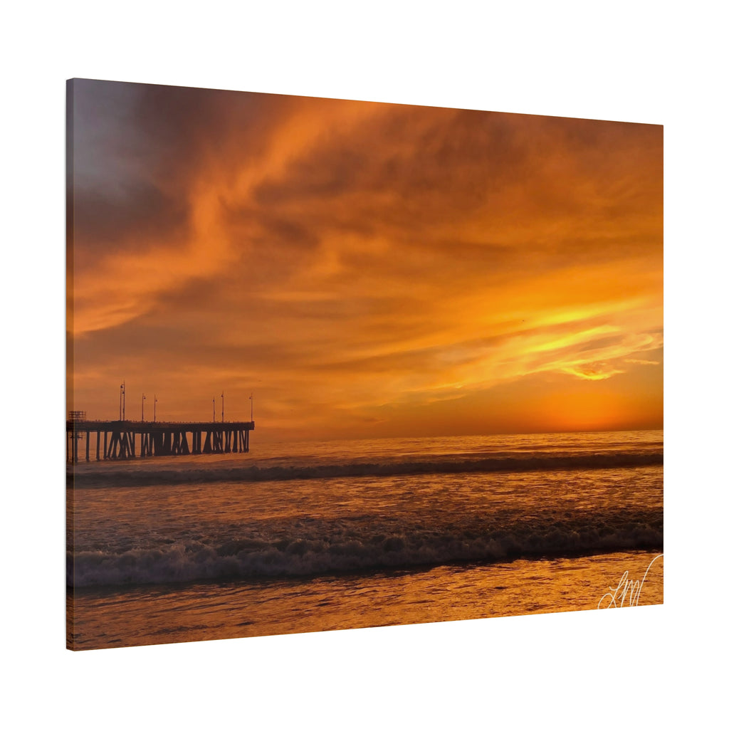 Golden Sunset Venice Beach Canvas Print Wall Art