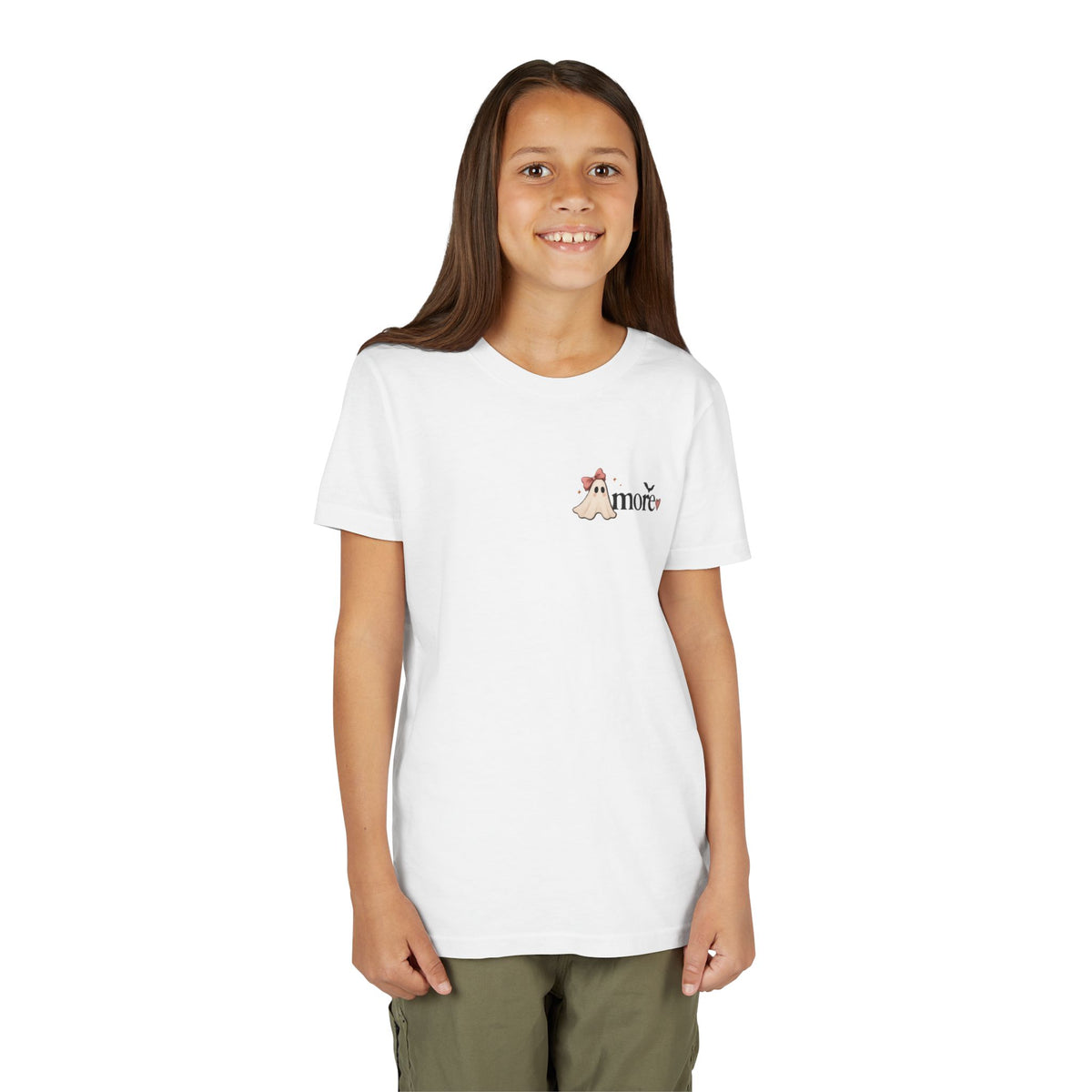 Youth Tee 'Amore' Puppy Ghost Graphic Shirt (Boo-tiful Pup Back)