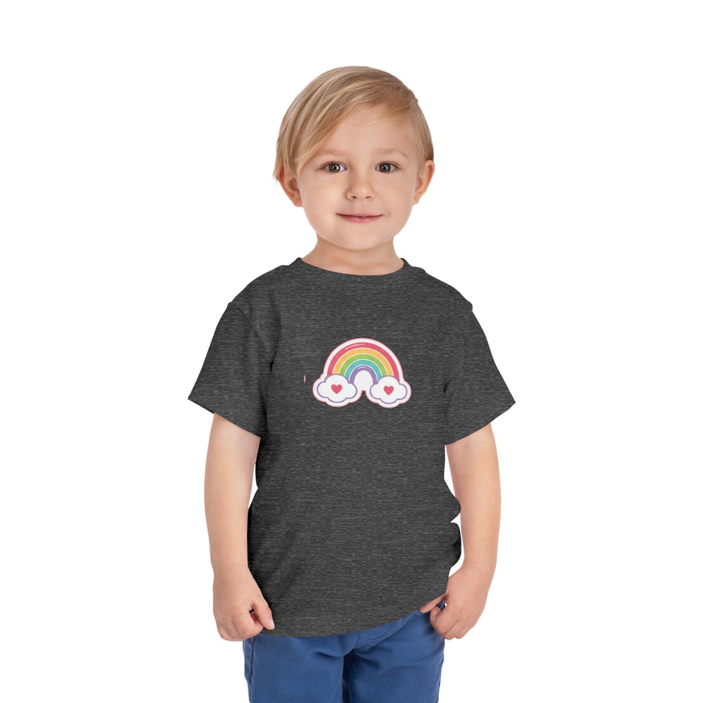 Toddler Rainbow with Heart Clouds T-Shirt