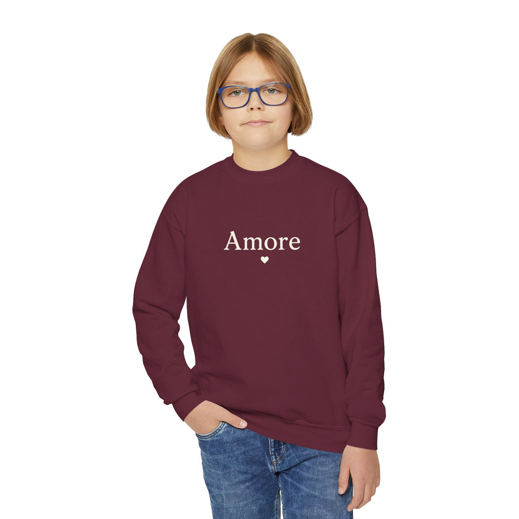 Amore Youth Crewneck Sweatshirt Heart Paw Graphic