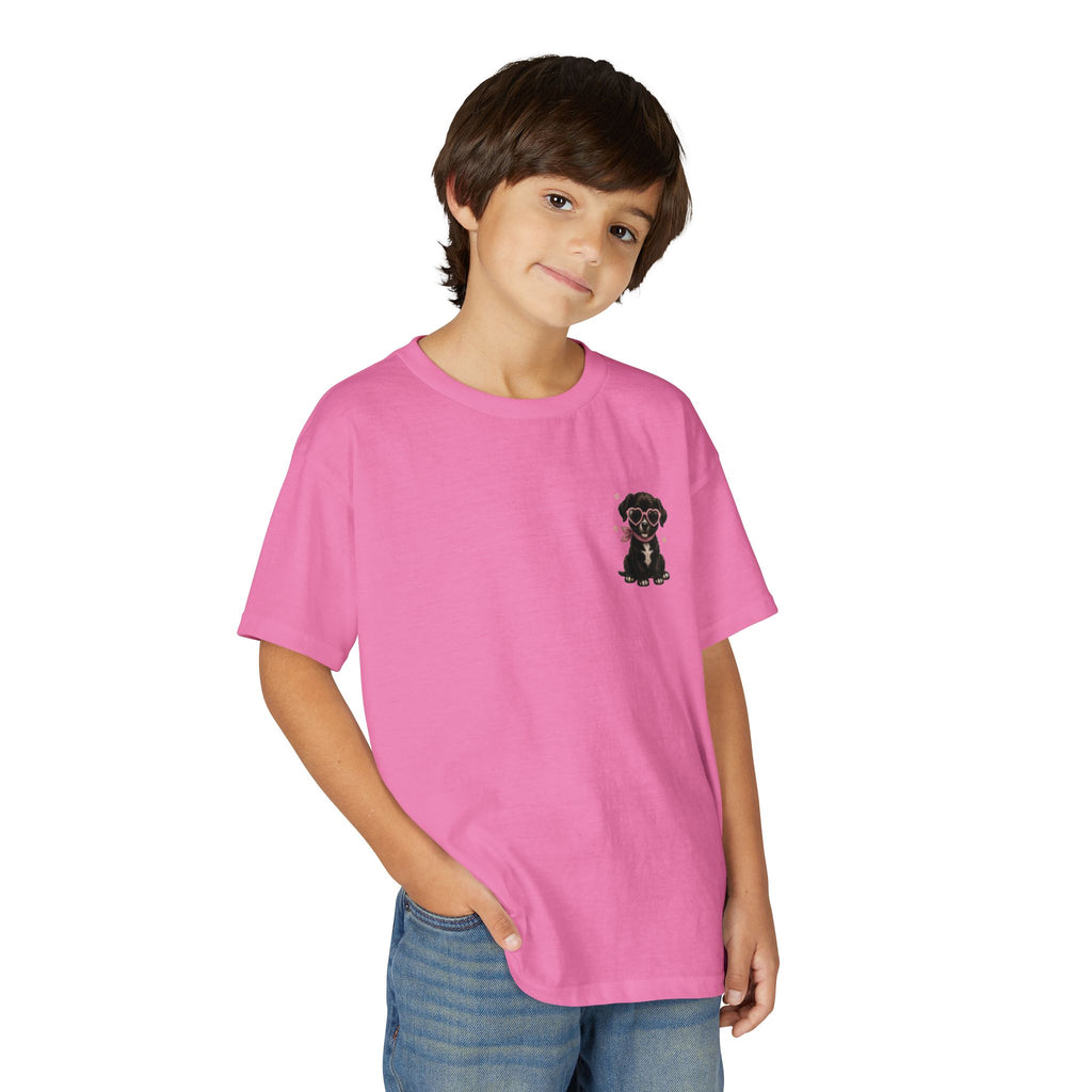 Youth T‑Shirt "Beauty and the Pup" Cute Puppy Graphic Tee