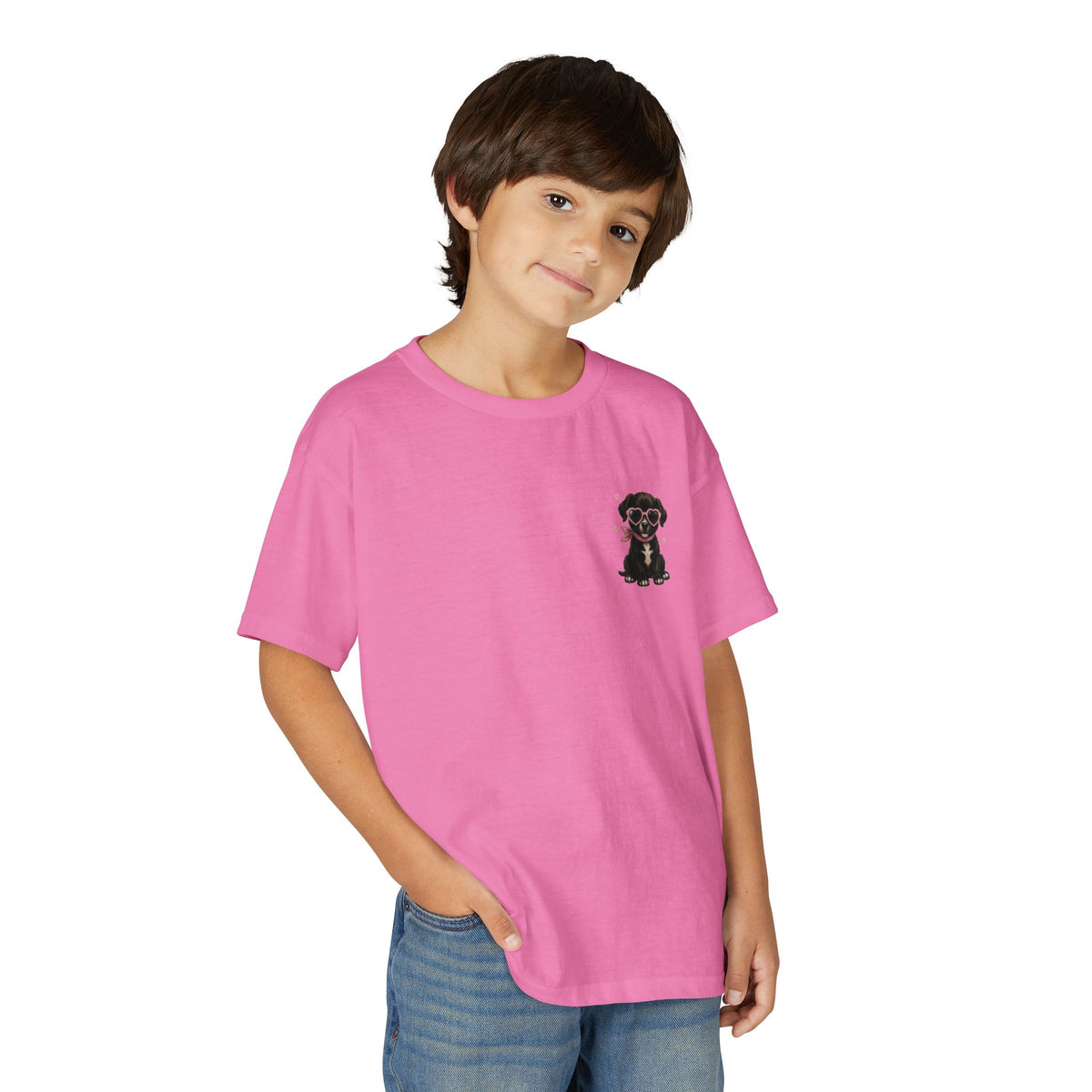 Youth T‑Shirt "Beauty and the Pup" Cute Puppy Graphic Tee