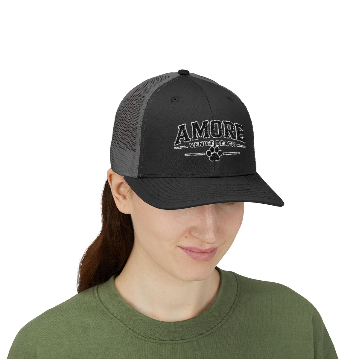 Adult Amore Venice Beach Graphic Trucker Cap | Embroidered Snapback
