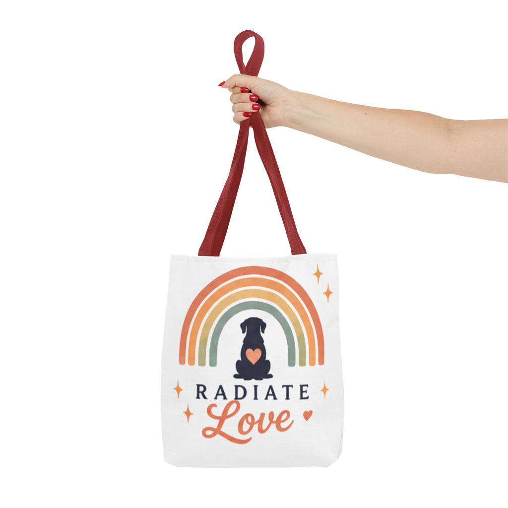 Radiate Love Dog Rainbow Tote Bag