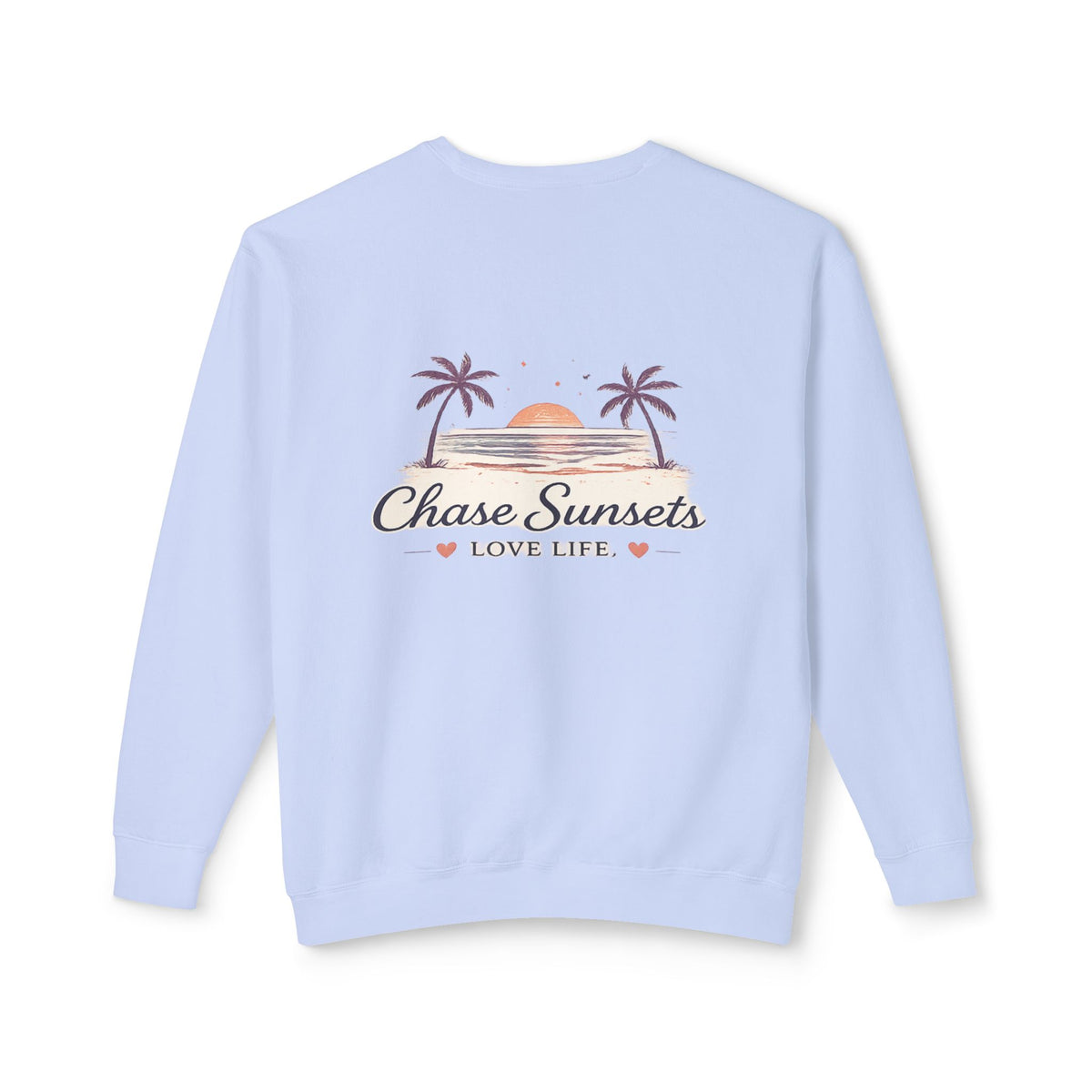 Adult Chase Sunsets Crewneck Sweatshirt Amore Silhouette Graphic