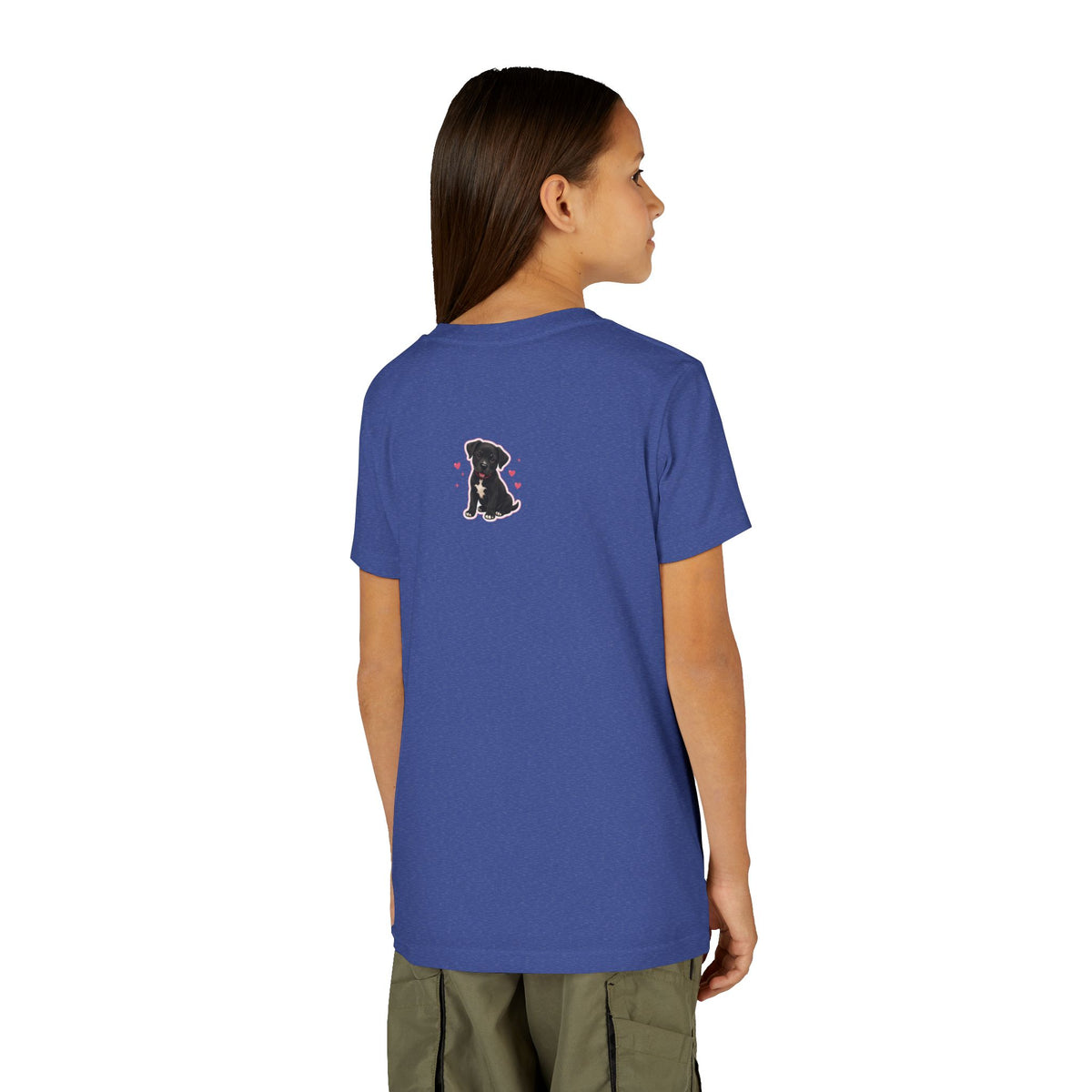 Youth Colorful "Team Amore" with Heart & Puppy Graphic T-Shirt
