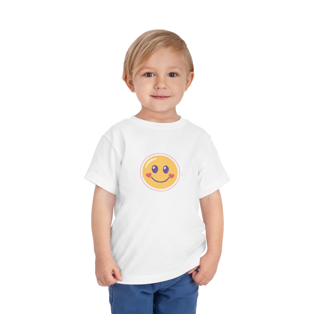 Toddler T-Shirt Smiley Face Be Happy. Be You. Backprint