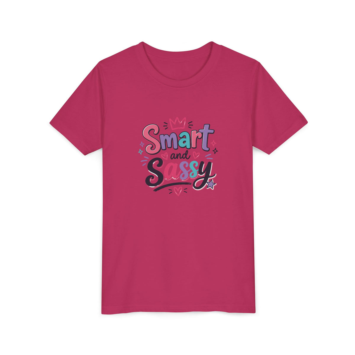 Youth Girls Smart and Sassy Pink & Purple Amore Graphic T-Shirt