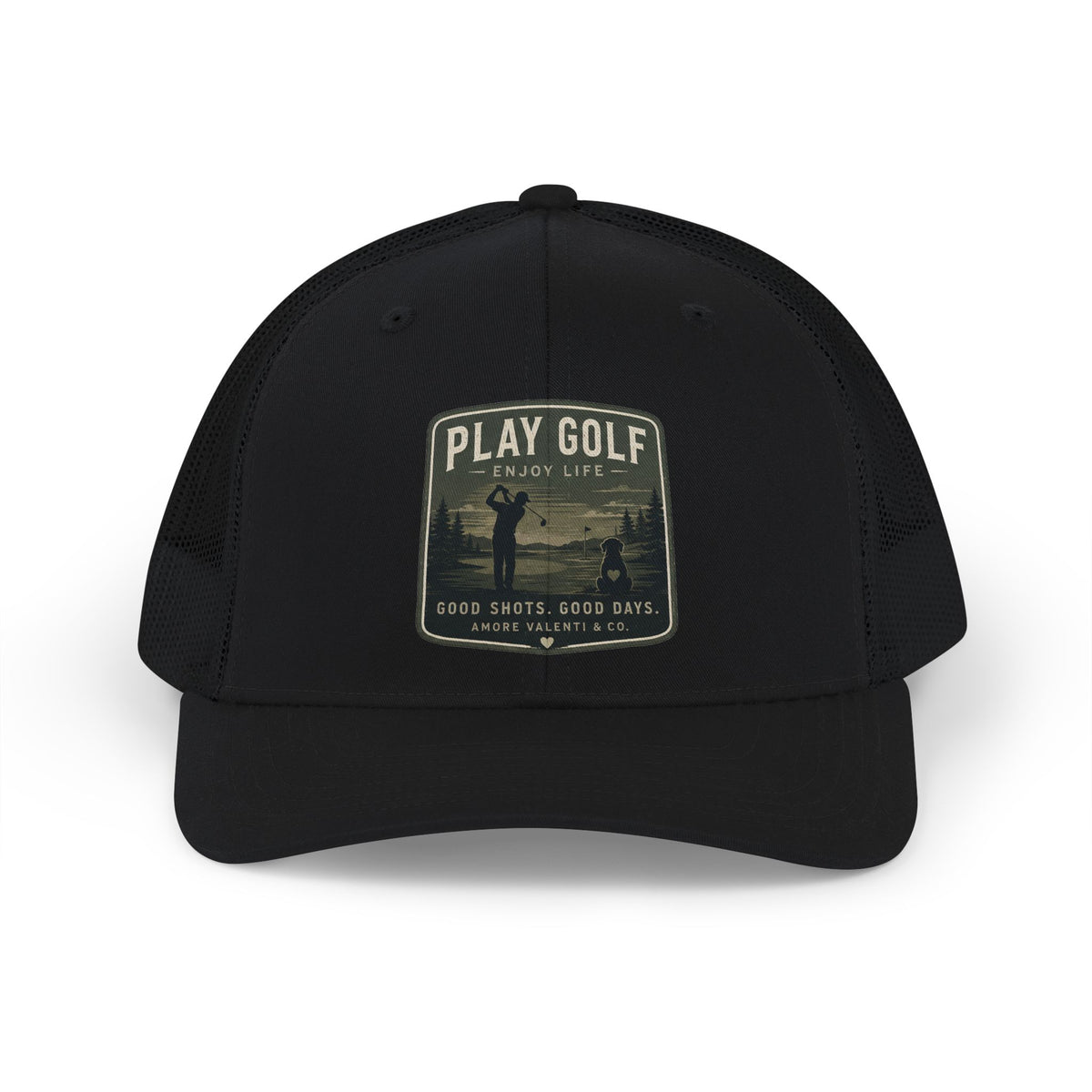 Play Golf Trucker Cap – Vintage Golf Patch Snapback
