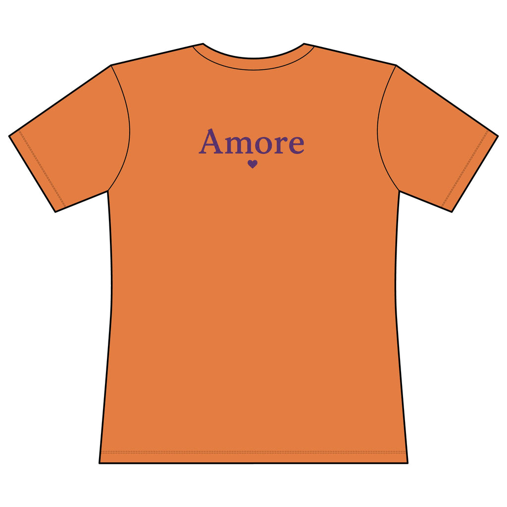 Womens Tee Halloween Icon Amore Heart Back Graphic