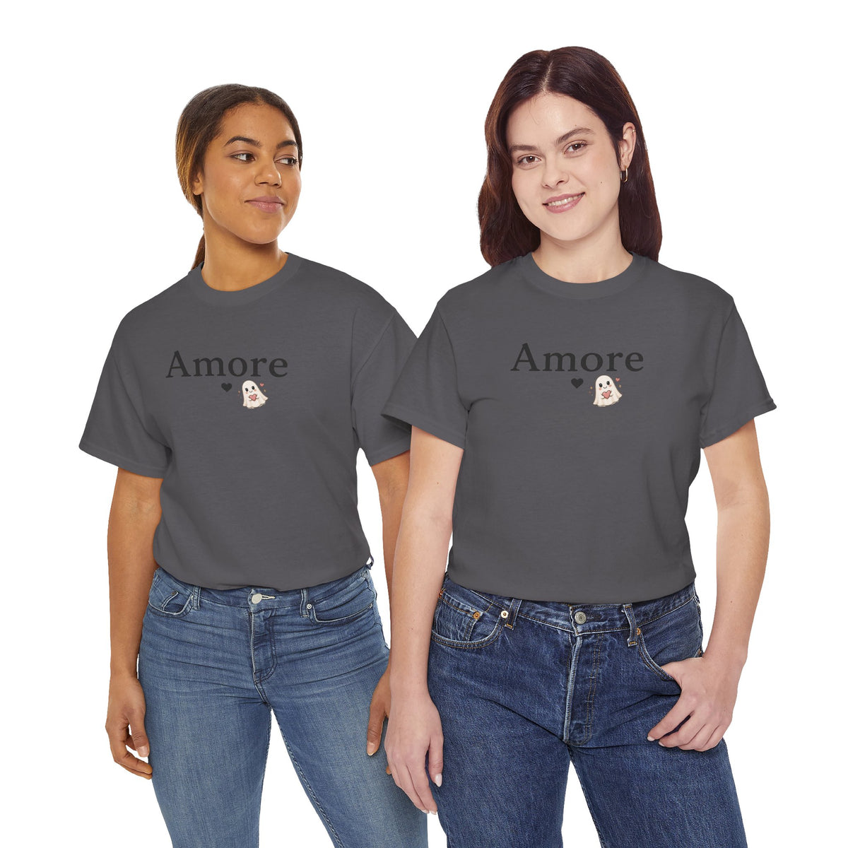 Women's Amore Halloween Icon Palm Trees & Pumpkin Spice Graphic T-Shirt