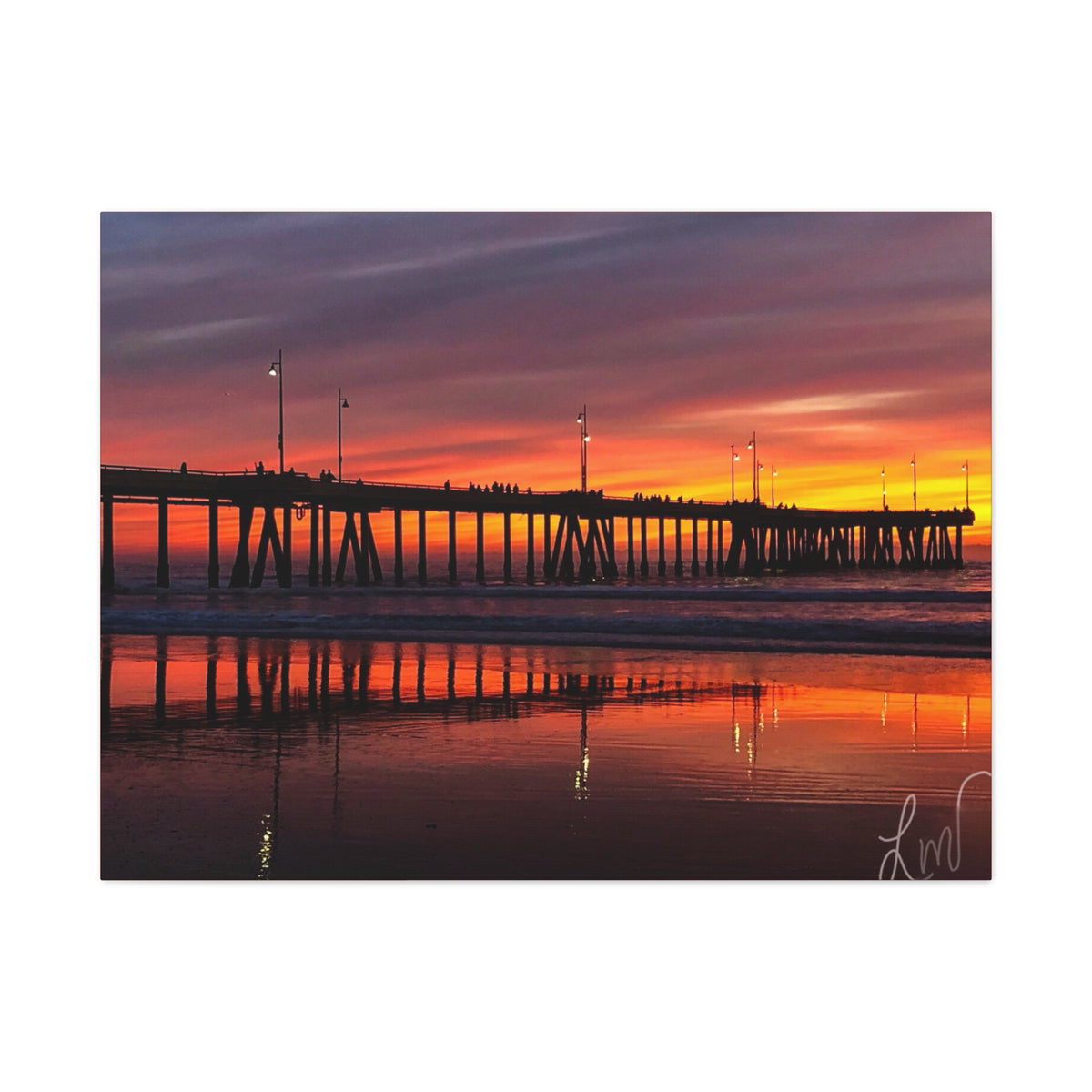 Sunset Pier Canvas Print — Matte Stretched Wall Art (1.25")