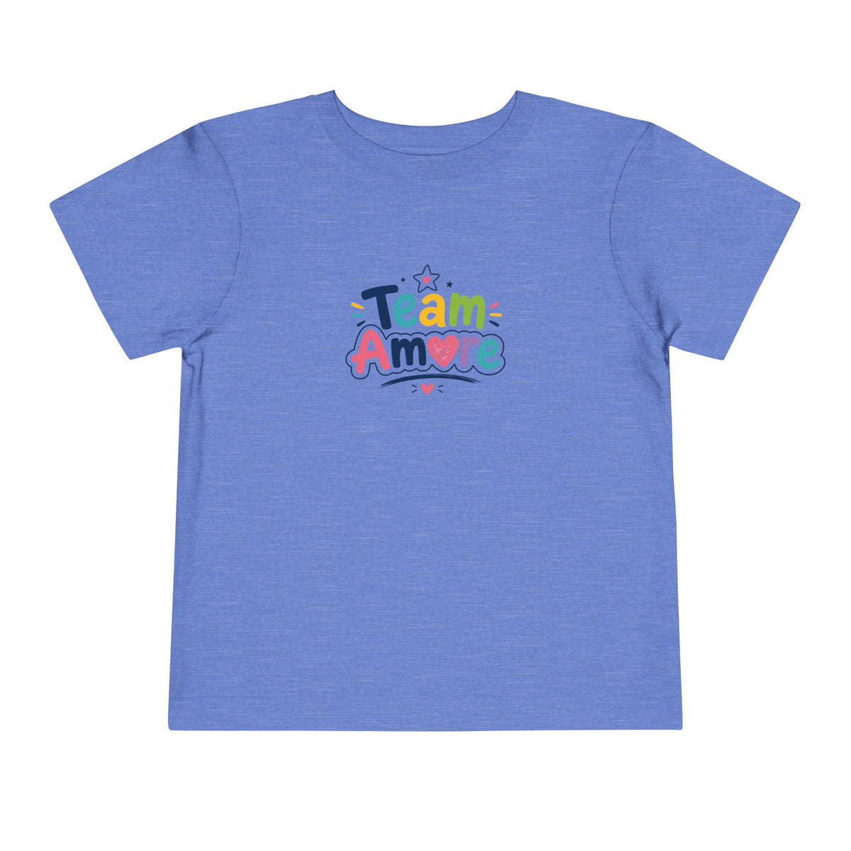 Toddler Team Amore Colorful T-Shirt with Heart Paw Back