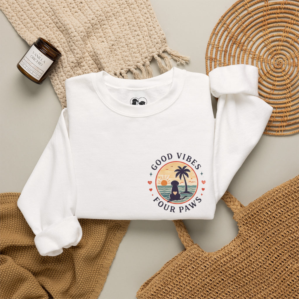 Unisex "Good Vibes" Crewneck Sweatshirt Keep It Simple Retro Camper Van
