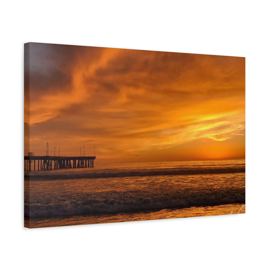 Golden Sunset Venice Beach Canvas Print Wall Art