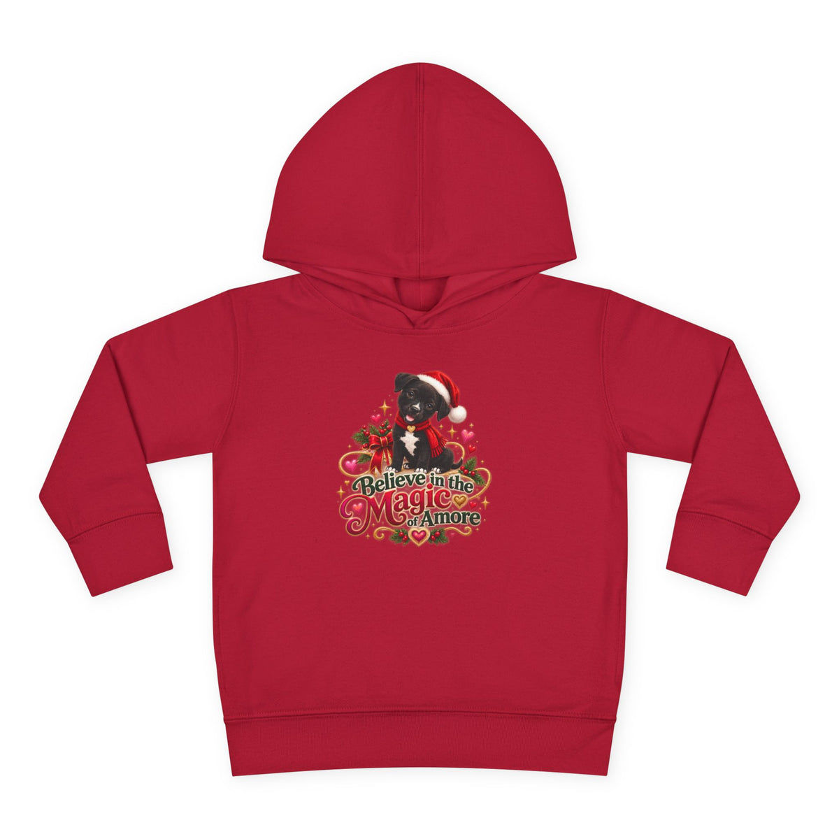 Believe in the Magic of Amoré Christmas Toddler Pullover Hoodie