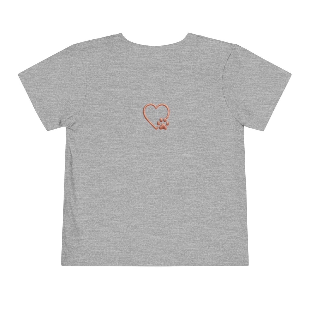 Toddler Team Amore Colorful T-Shirt with Heart Paw Back