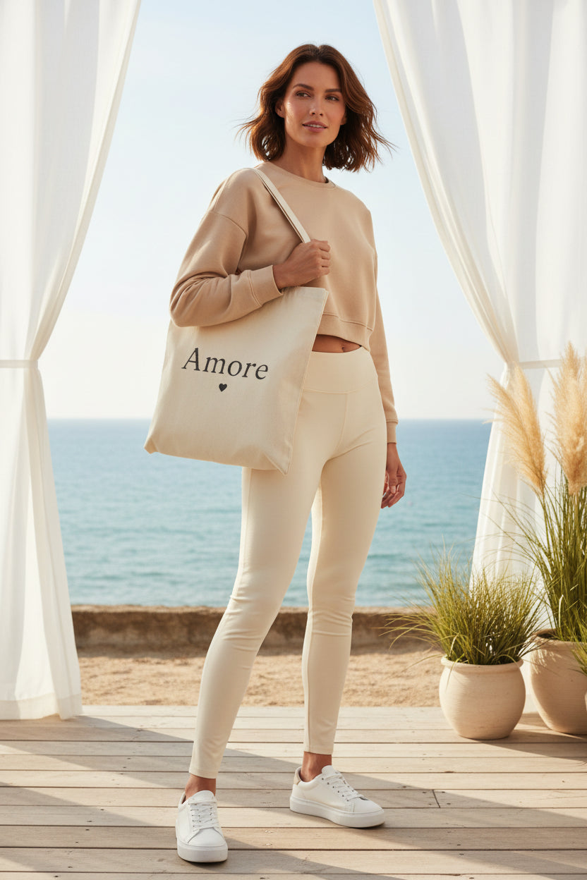 Amore Heart Canvas Tote Bag – Everyday Coastal Essential