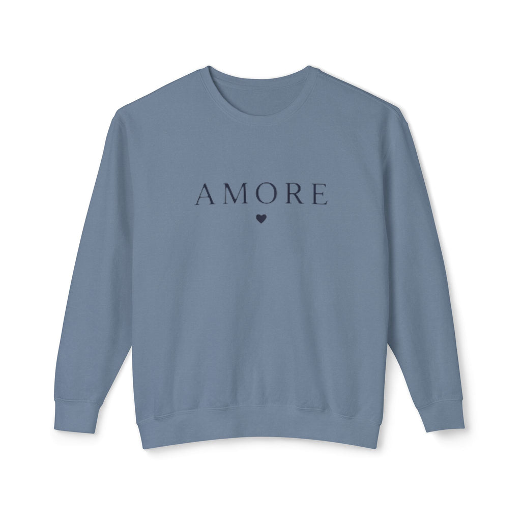 Amore Heart Lightweight Crewneck Sweatshirt Pullover