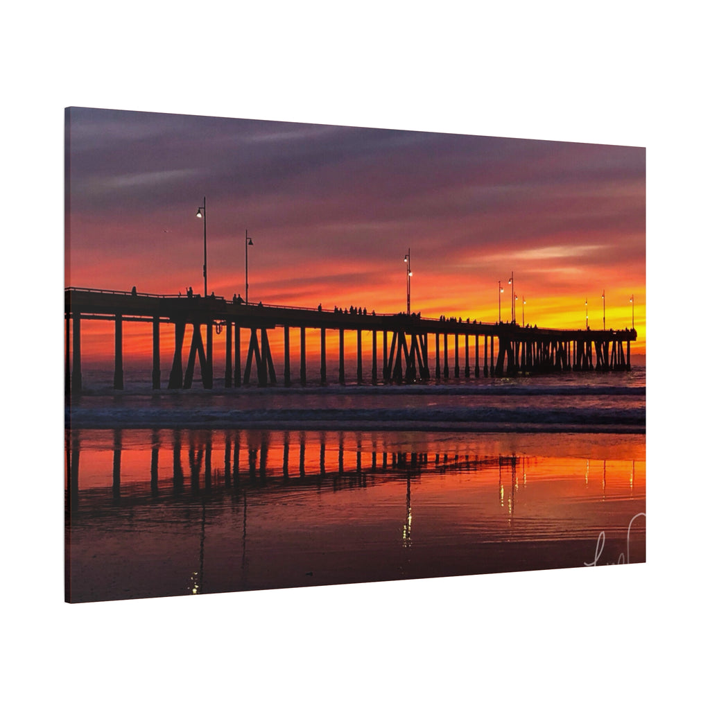 Sunset Pier Canvas Print — Matte Stretched Wall Art (1.25")
