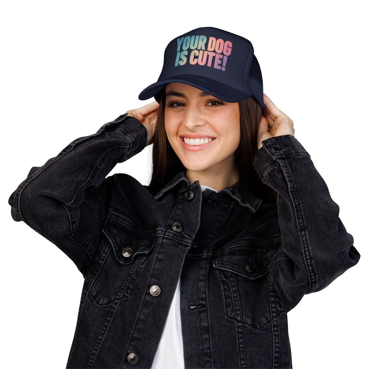 Your Dog Is Cute Trucker Hat – Retro Pastel Pet Lover Foam Cap