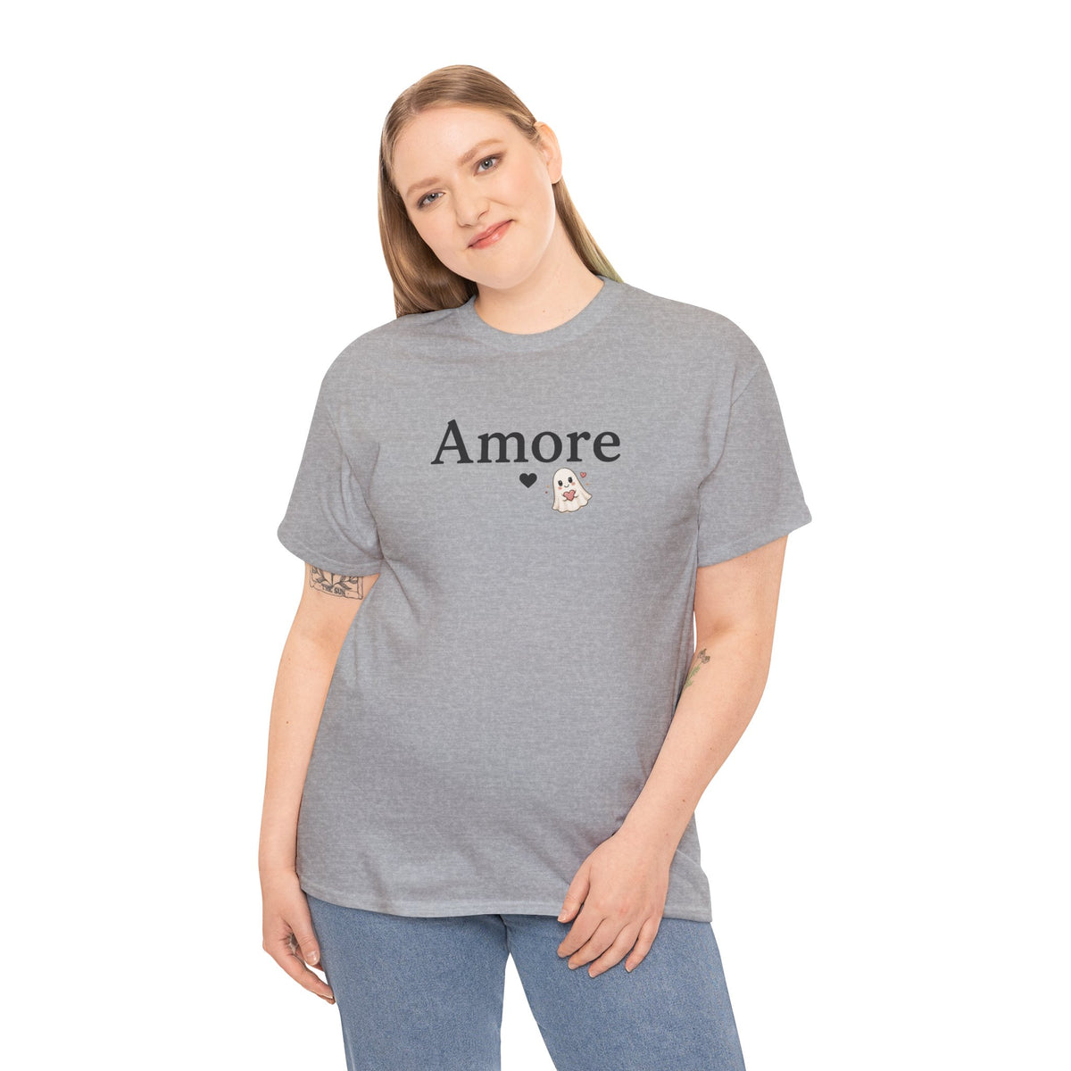 Women's Amore Halloween Icon Palm Trees & Pumpkin Spice Graphic T-Shirt