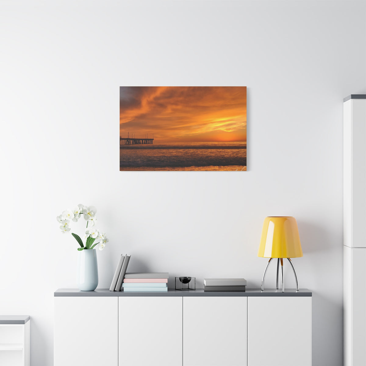 Golden Sunset Venice Beach Canvas Print Wall Art