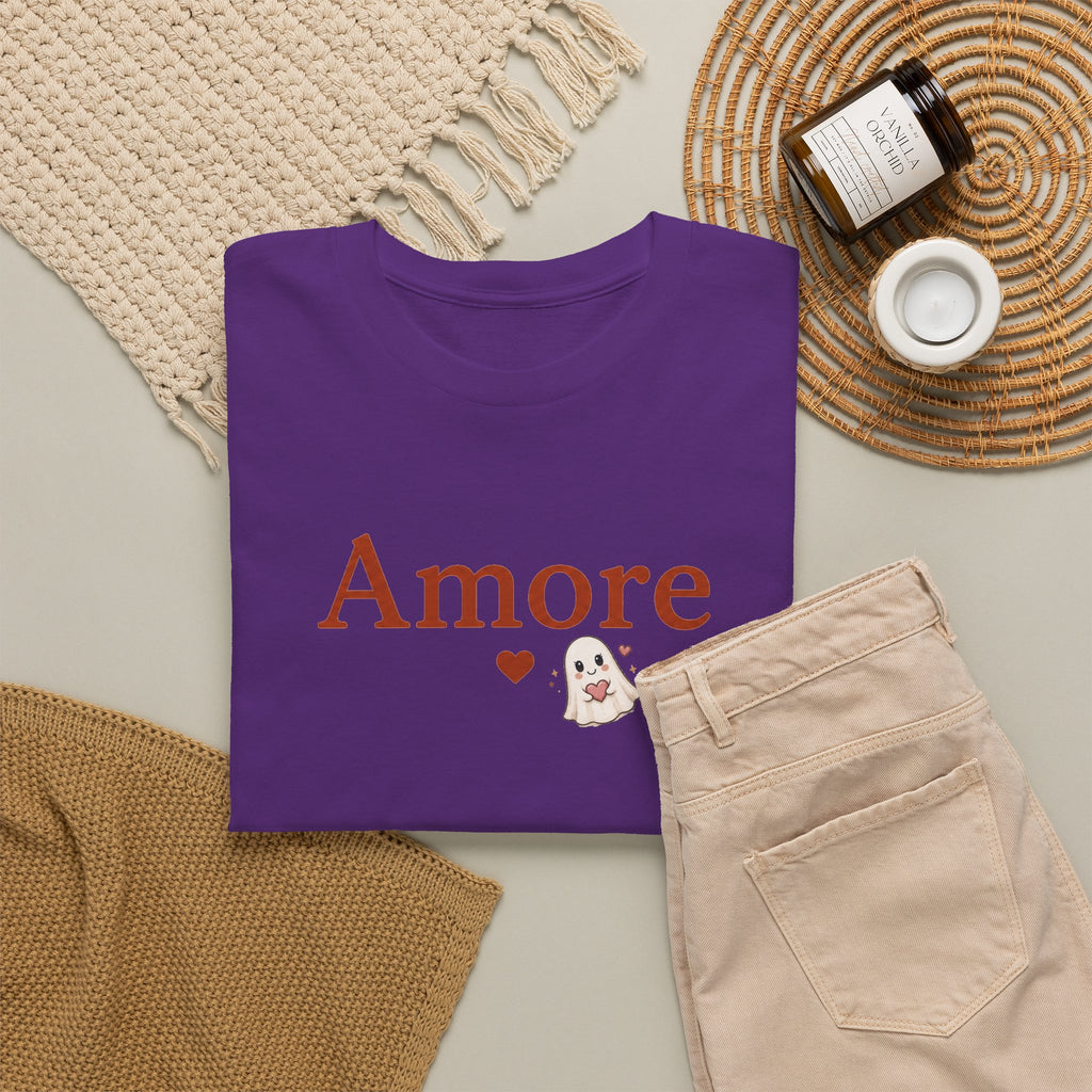 Women's Amore Halloween Icon Palm Trees & Pumpkin Spice Graphic T-Shirt