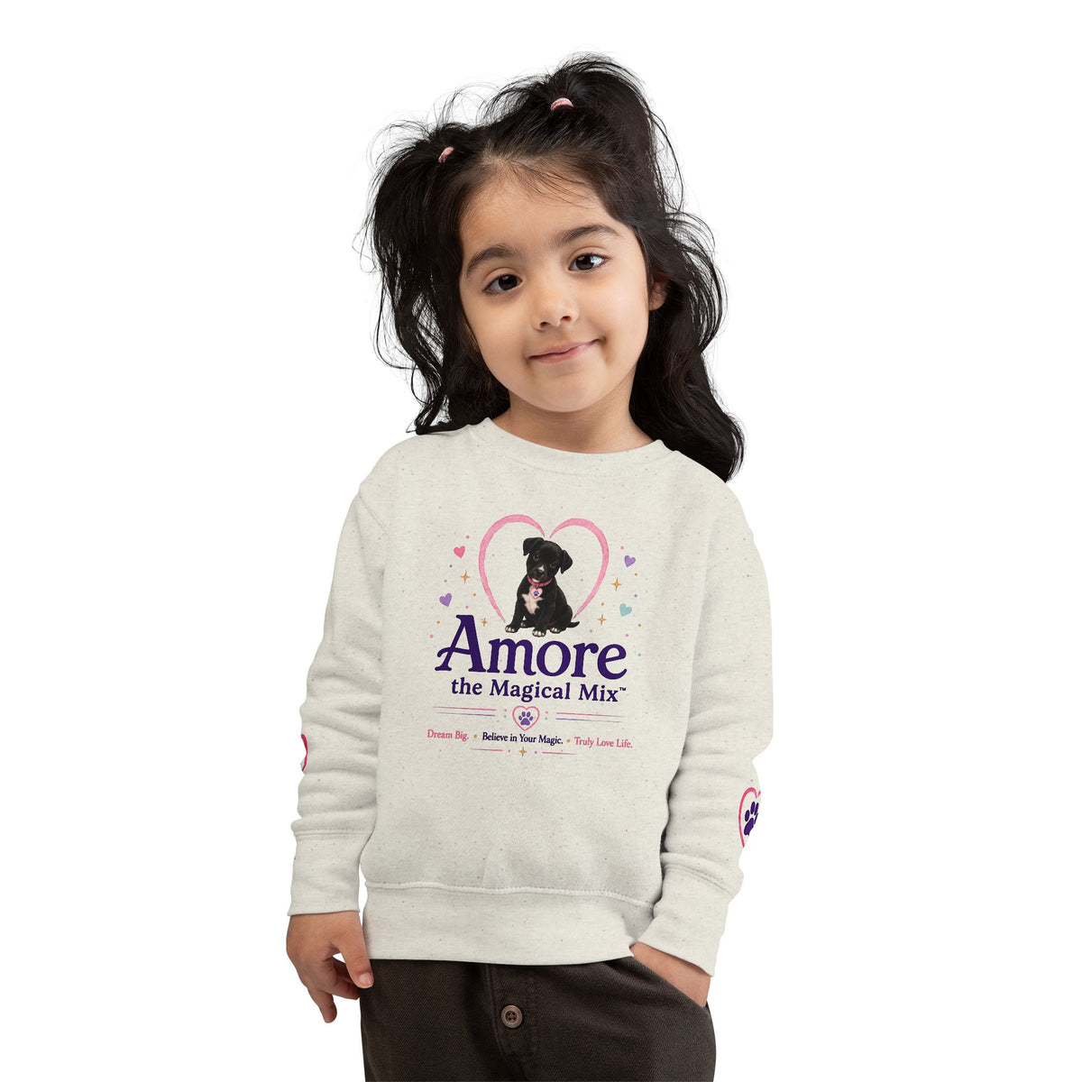 Toddler Amore the Magical Mix Sweatshirt Heart Puppy & paw print