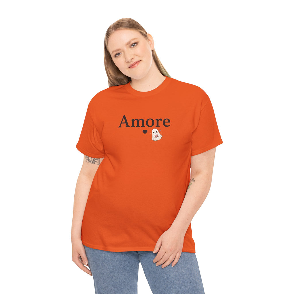Women's Amore Halloween Icon Palm Trees & Pumpkin Spice Graphic T-Shirt