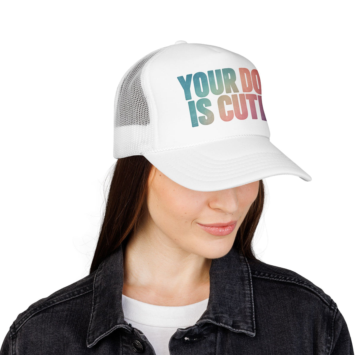 Your Dog Is Cute Trucker Hat – Retro Pastel Pet Lover Foam Cap