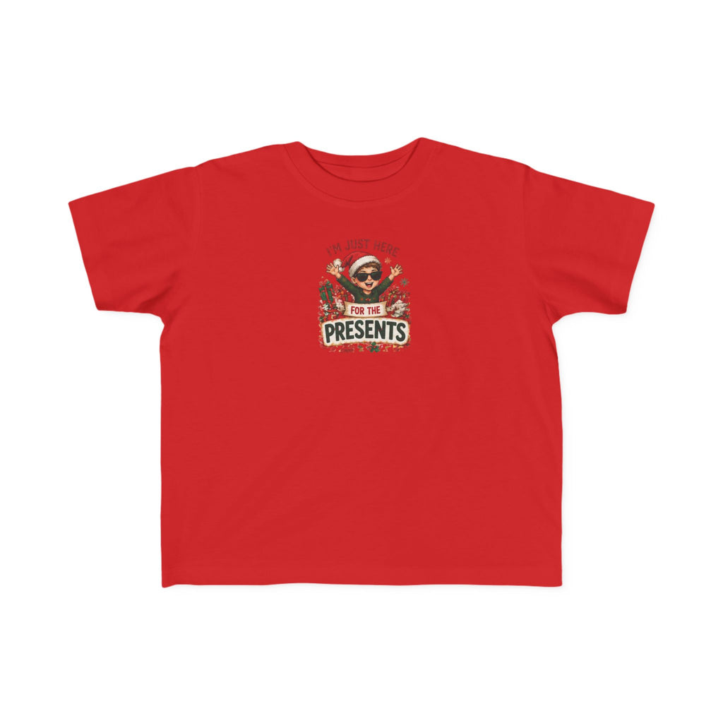 Toddler Christmas Tee “I’m Just Here for the Presents”