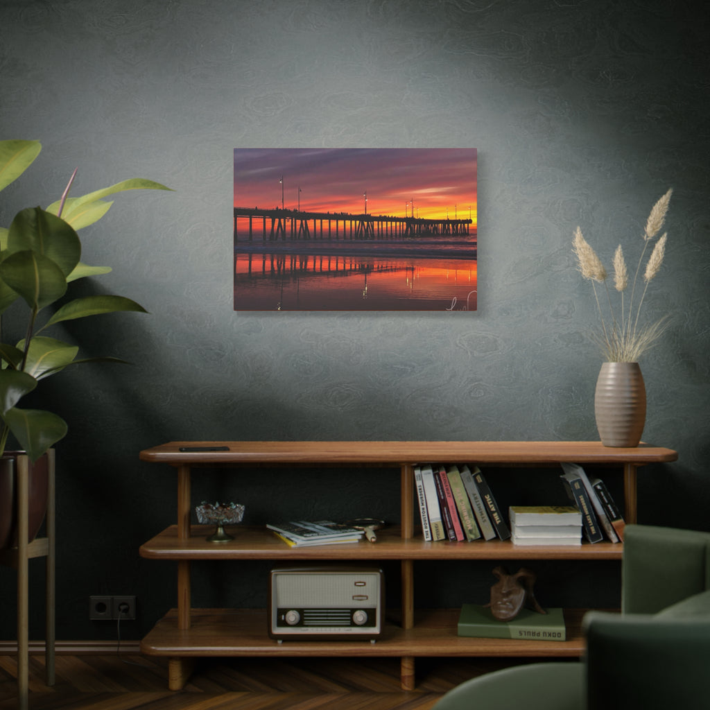 Sunset Pier Canvas Print — Matte Stretched Wall Art (1.25")
