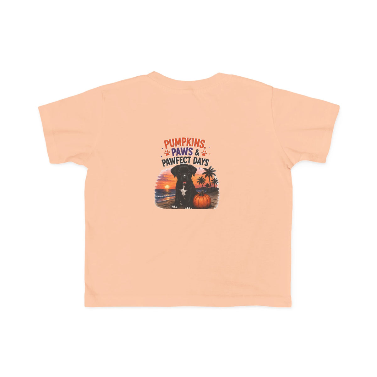 Amore Halloween Pumpkin Beach Sunset Graphic Toddler T-Shirt