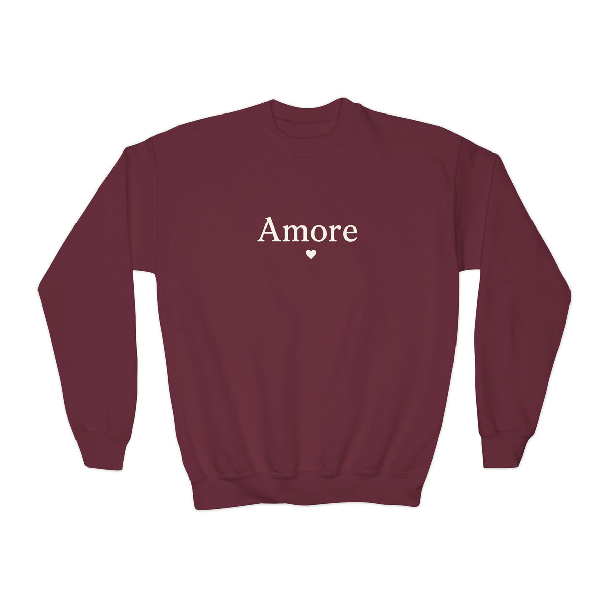 Amore Youth Crewneck Sweatshirt Heart Paw Graphic