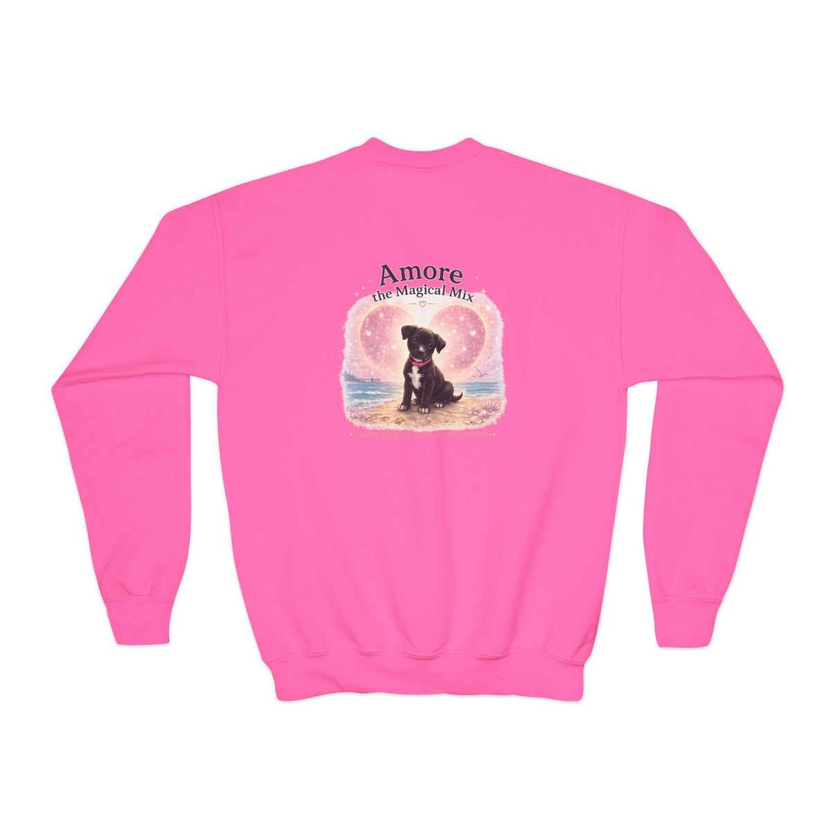 Youth  Amore the Magical Mix Crewneck Sweatshirt Puppy Heart Logo