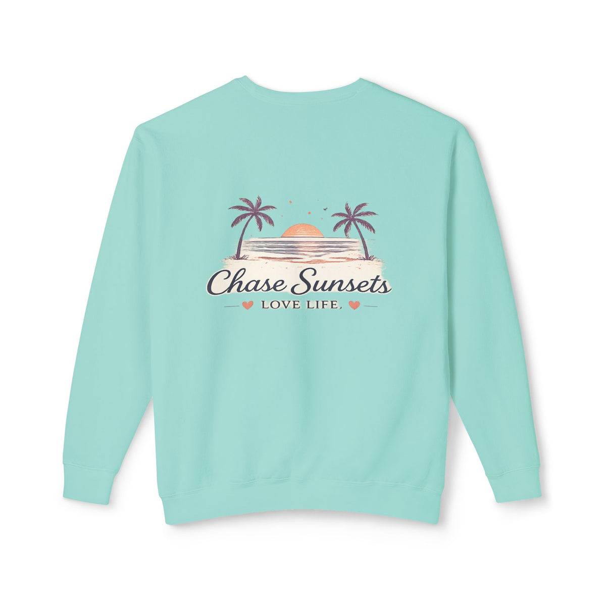 Adult Chase Sunsets Crewneck Sweatshirt Amore Silhouette Graphic