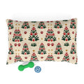 Holiday Paw Print Pet Bed — Festive Christmas Tree Pattern