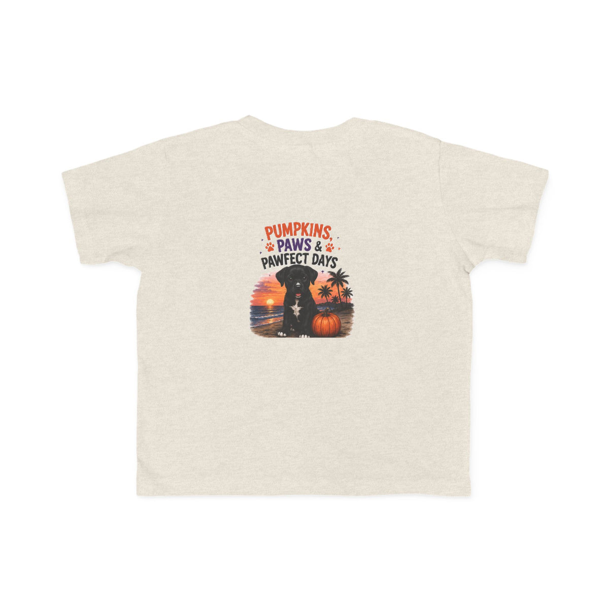 Amore Halloween Pumpkin Beach Sunset Graphic Toddler T-Shirt