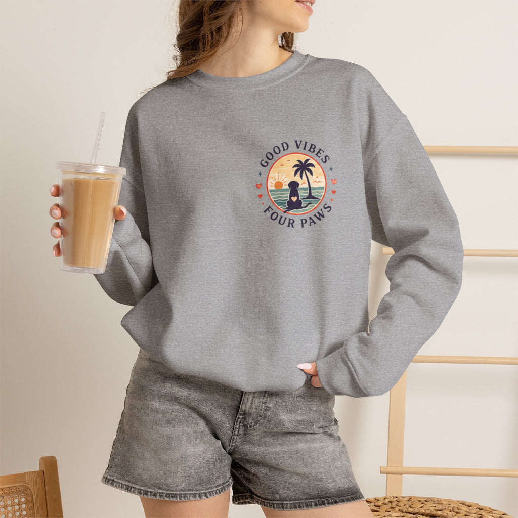 Unisex "Good Vibes" Crewneck Sweatshirt Keep It Simple Retro Camper Van