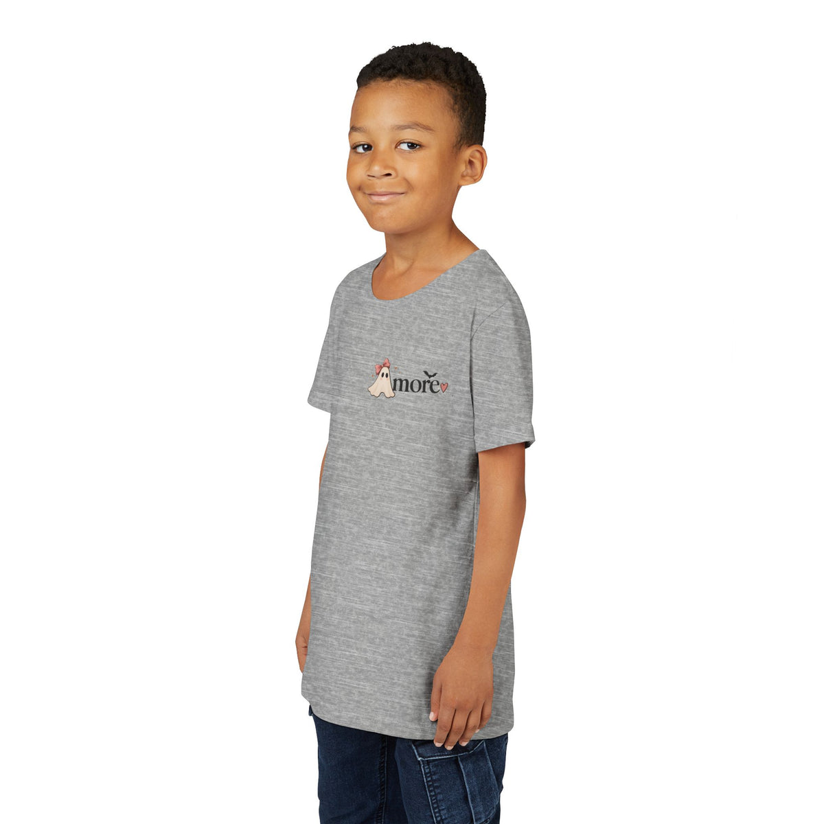 Youth Tee 'Amore' Puppy Ghost Graphic Shirt (Boo-tiful Pup Back)